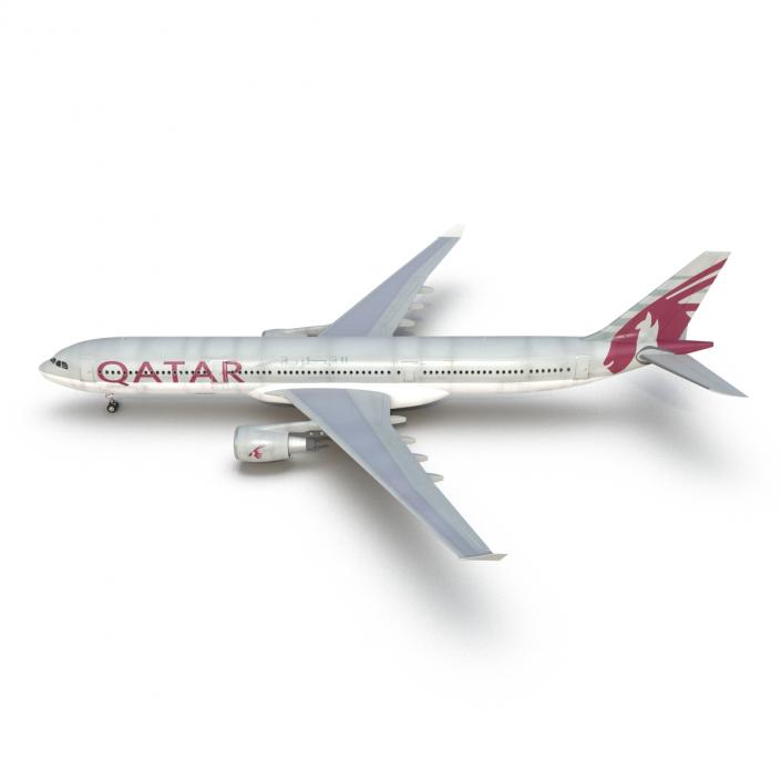 Jet Airliner Airbus A330-300 Qatar 3D model