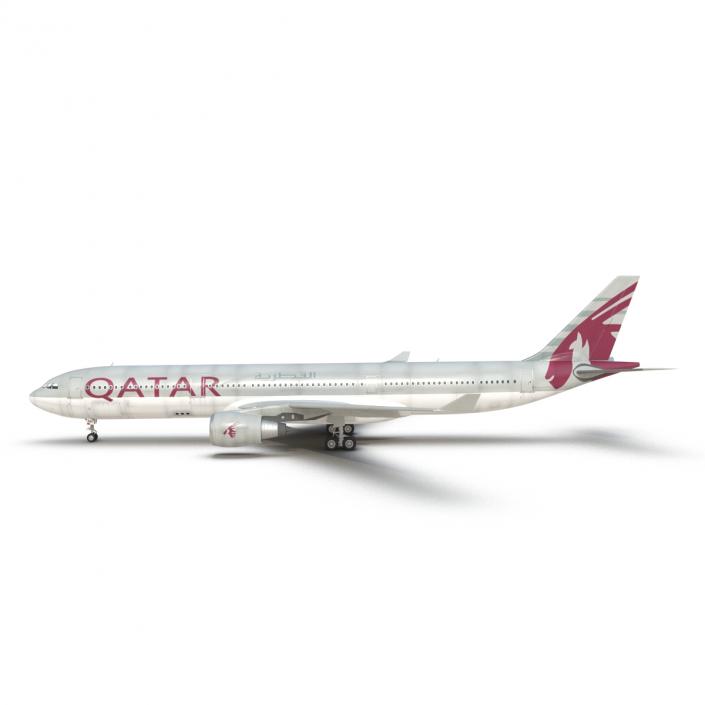 Jet Airliner Airbus A330-300 Qatar 3D model