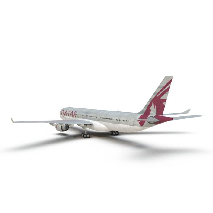 Jet Airliner Airbus A330-300 Qatar 3D model