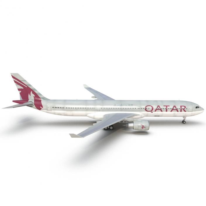 Jet Airliner Airbus A330-300 Qatar 3D model