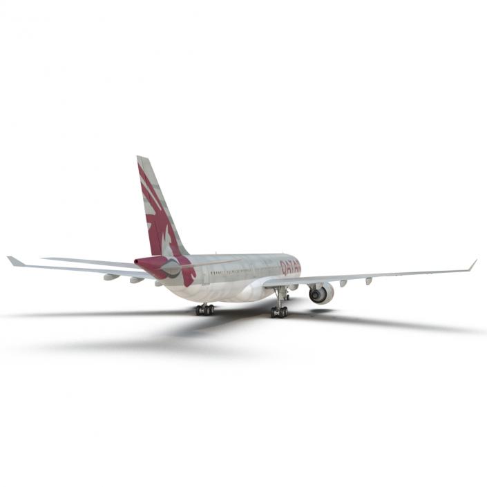 Jet Airliner Airbus A330-300 Qatar 3D model