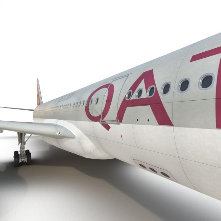 Jet Airliner Airbus A330-300 Qatar 3D model