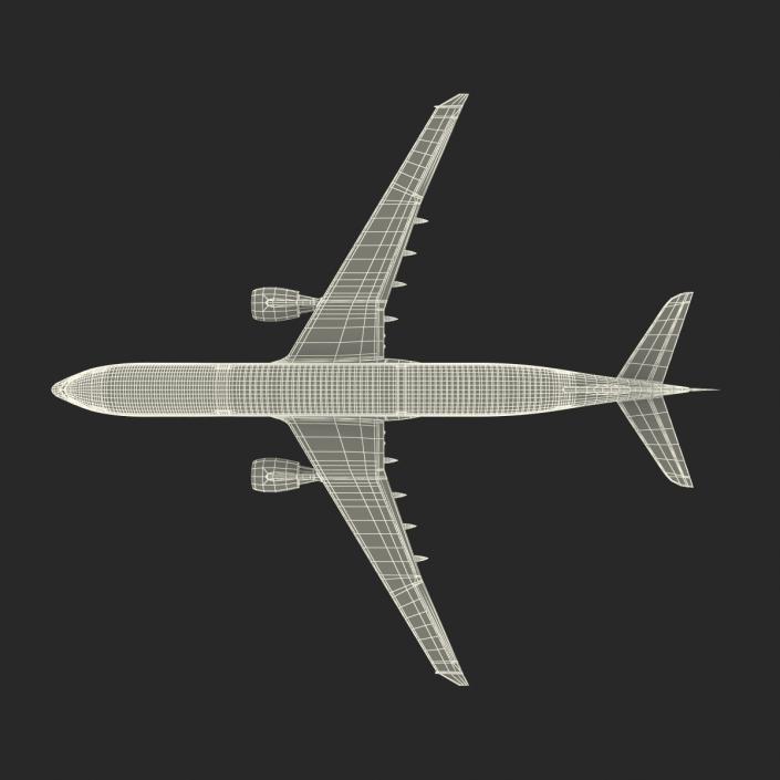 Jet Airliner Airbus A330-300 Qatar 3D model