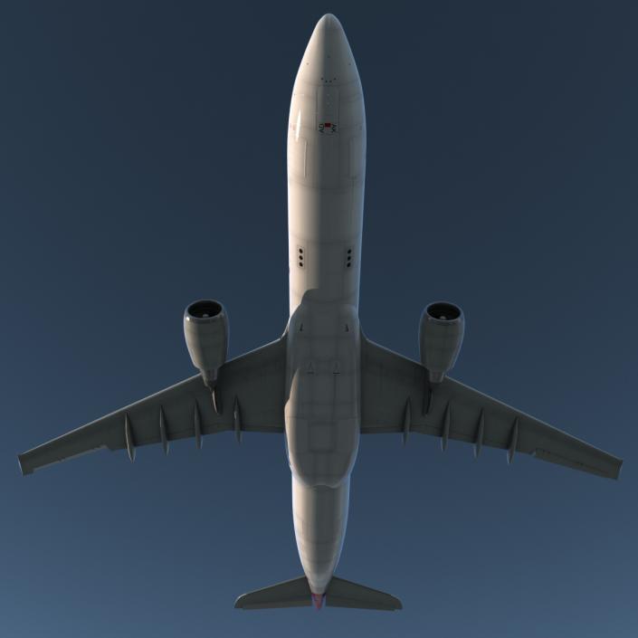 3D Jet Airliner Airbus A330-300 Qatar Rigged