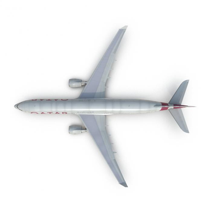 3D Jet Airliner Airbus A330-300 Qatar Rigged