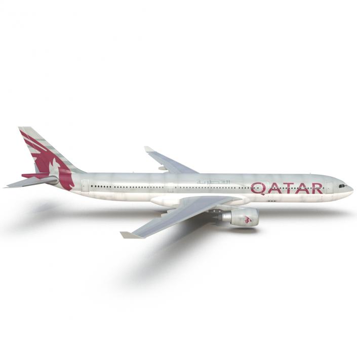 3D Jet Airliner Airbus A330-300 Qatar Rigged