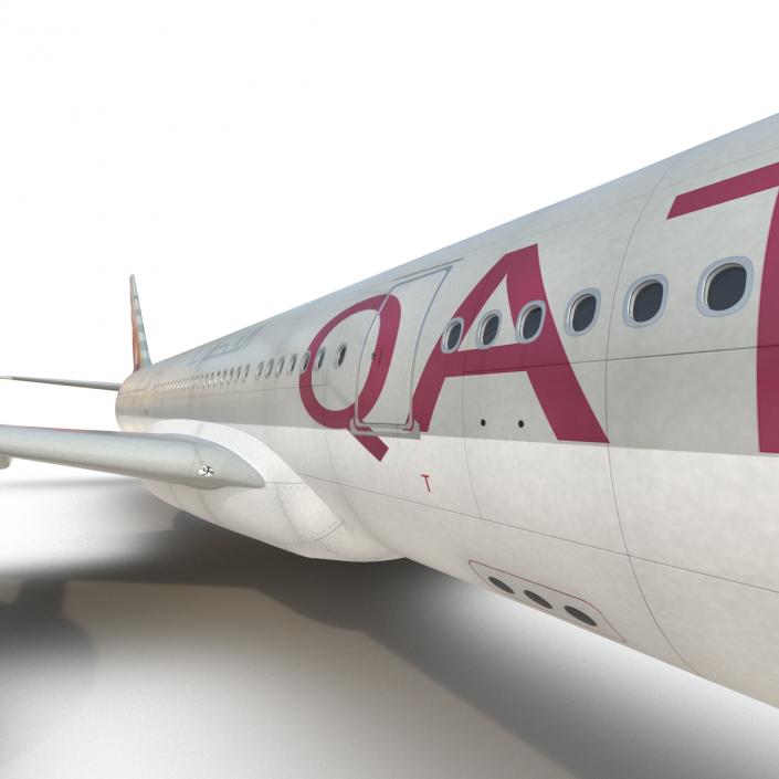 3D Jet Airliner Airbus A330-300 Qatar Rigged