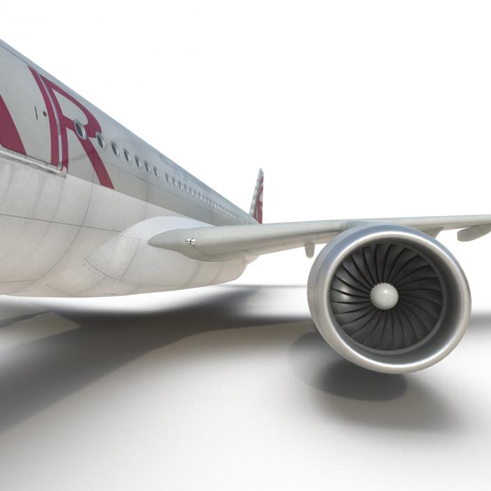 3D Jet Airliner Airbus A330-300 Qatar Rigged