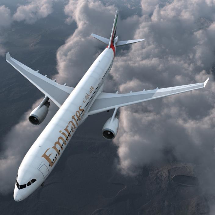 Jet Airliner Airbus A330-300 Emirates 3D