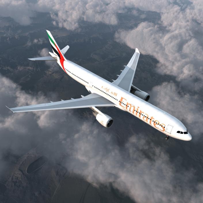 Jet Airliner Airbus A330-300 Emirates 3D