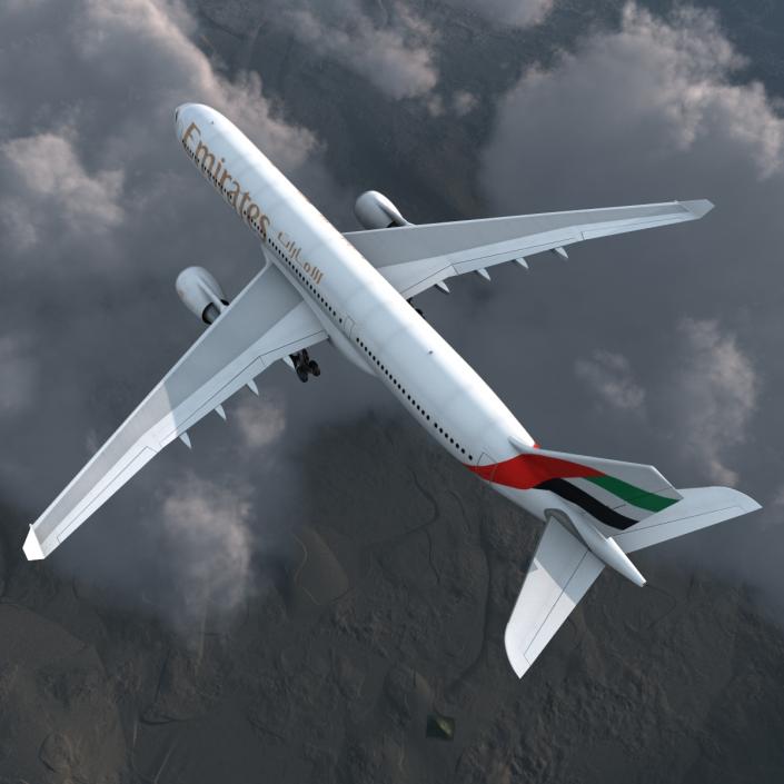 Jet Airliner Airbus A330-300 Emirates 3D