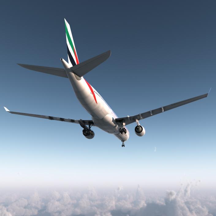 Jet Airliner Airbus A330-300 Emirates 3D