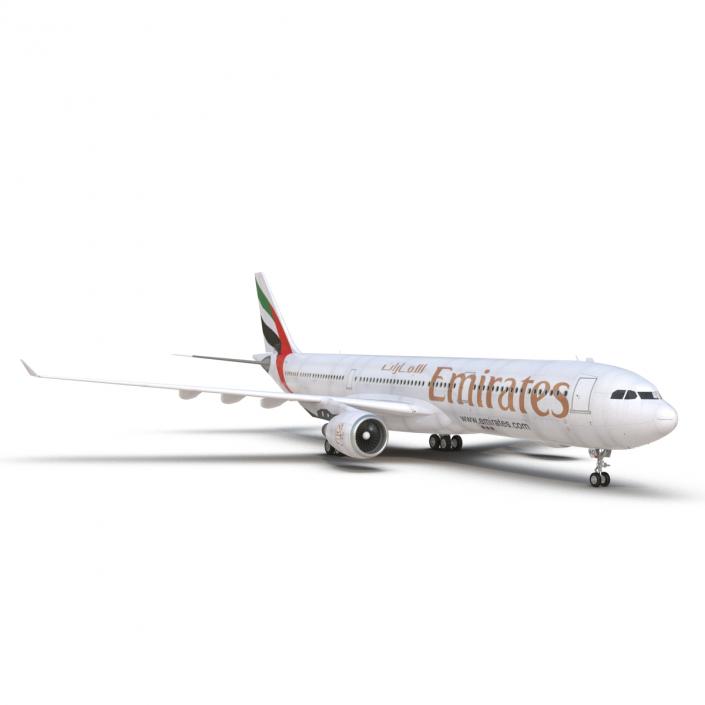 Jet Airliner Airbus A330-300 Emirates 3D