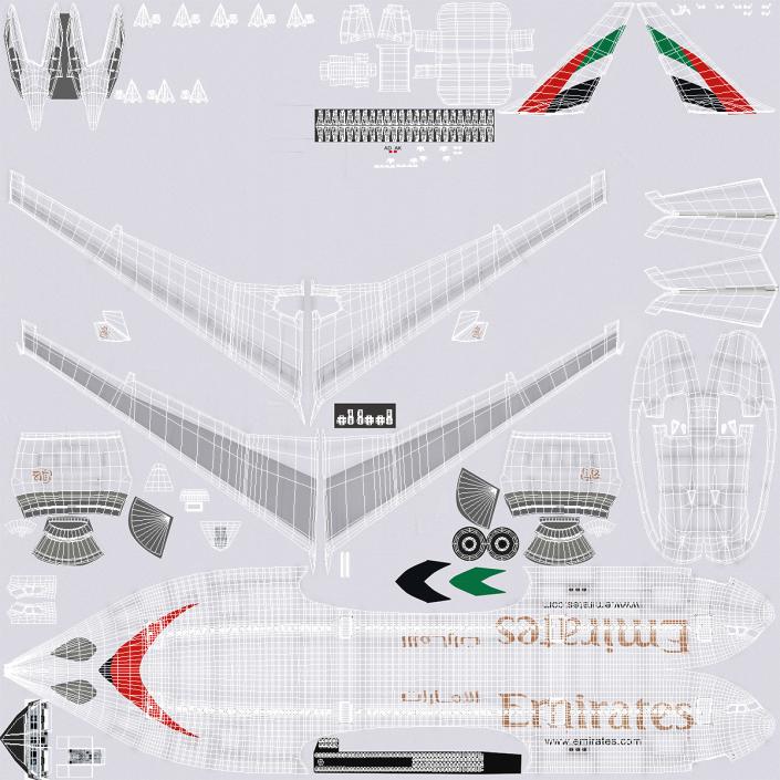 Jet Airliner Airbus A330-300 Emirates 3D