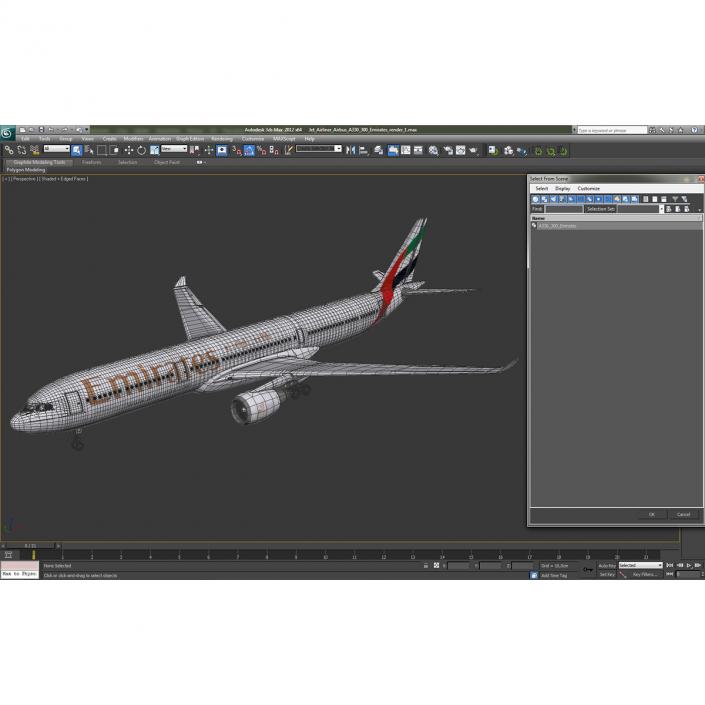 Jet Airliner Airbus A330-300 Emirates 3D