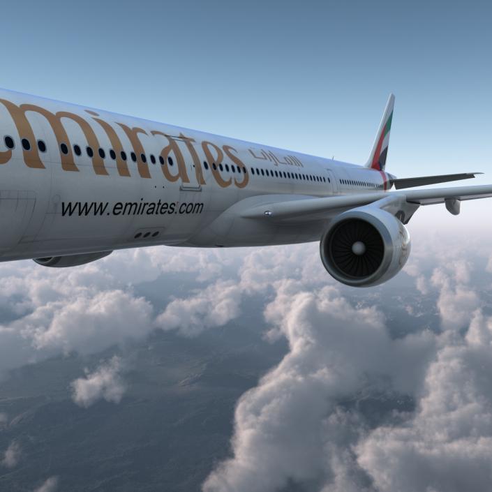 Jet Airliner Airbus A330-300 Emirates Rigged 3D model