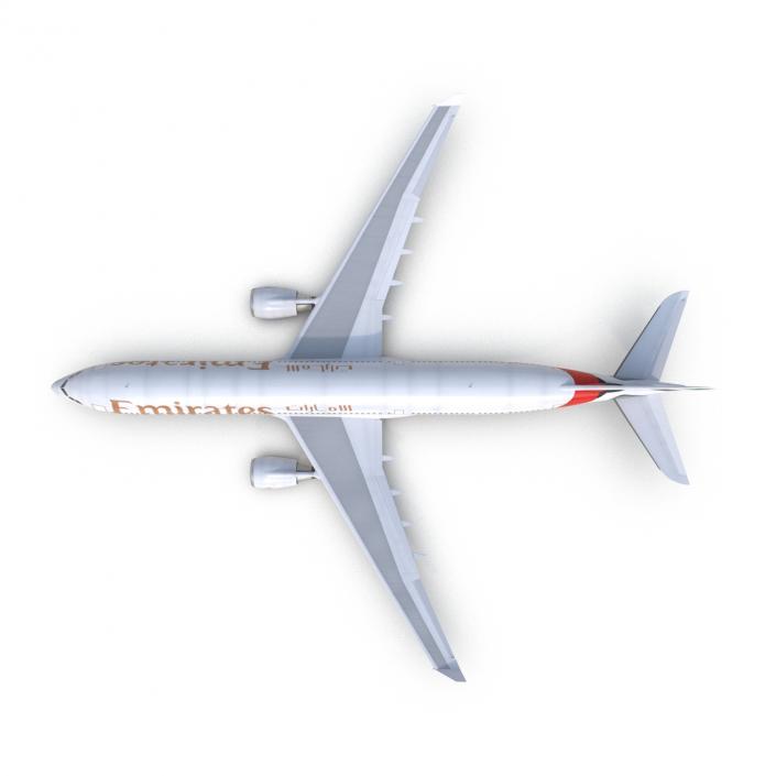 Jet Airliner Airbus A330-300 Emirates Rigged 3D model