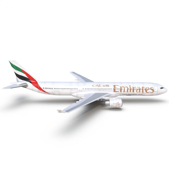 Jet Airliner Airbus A330-300 Emirates Rigged 3D model