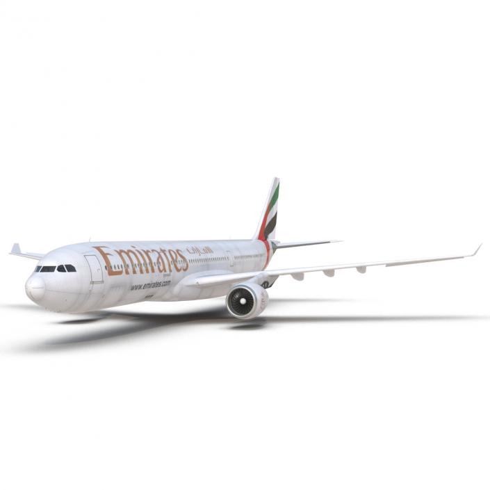 Jet Airliner Airbus A330-300 Emirates Rigged 3D model