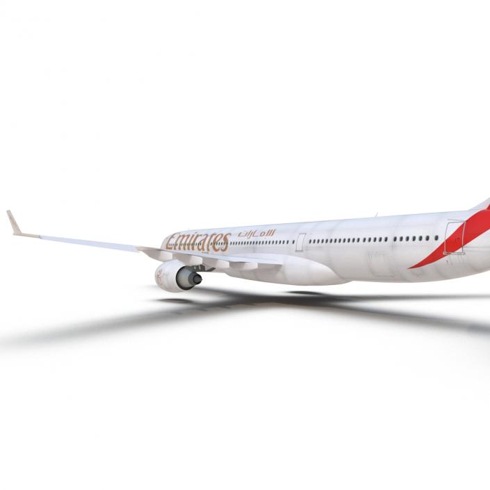 Jet Airliner Airbus A330-300 Emirates Rigged 3D model