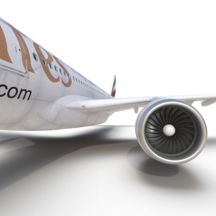 Jet Airliner Airbus A330-300 Emirates Rigged 3D model