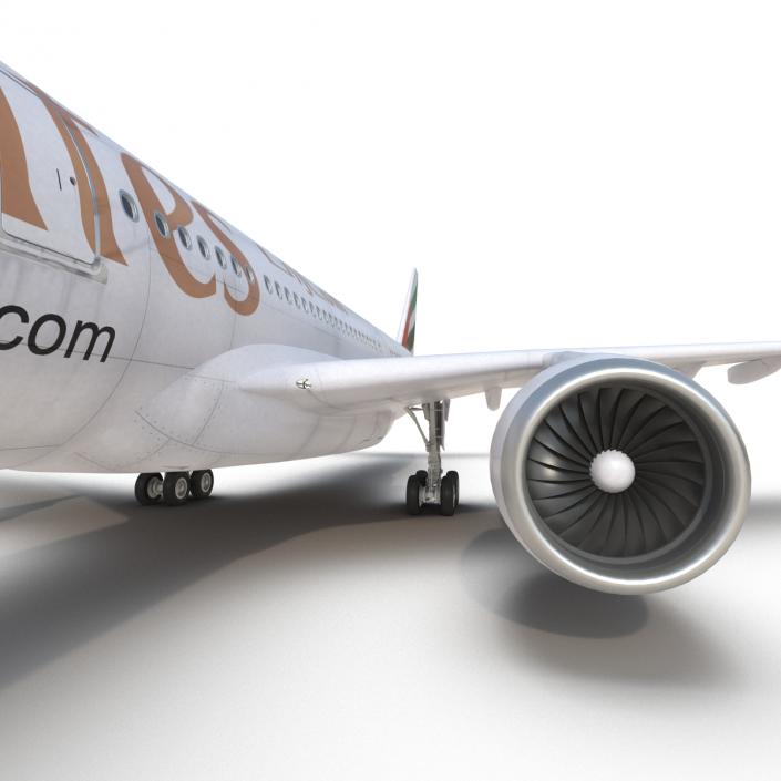 Jet Airliner Airbus A330-300 Emirates Rigged 3D model