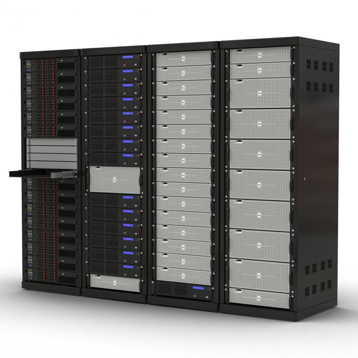 3D Dell Server Racks Set