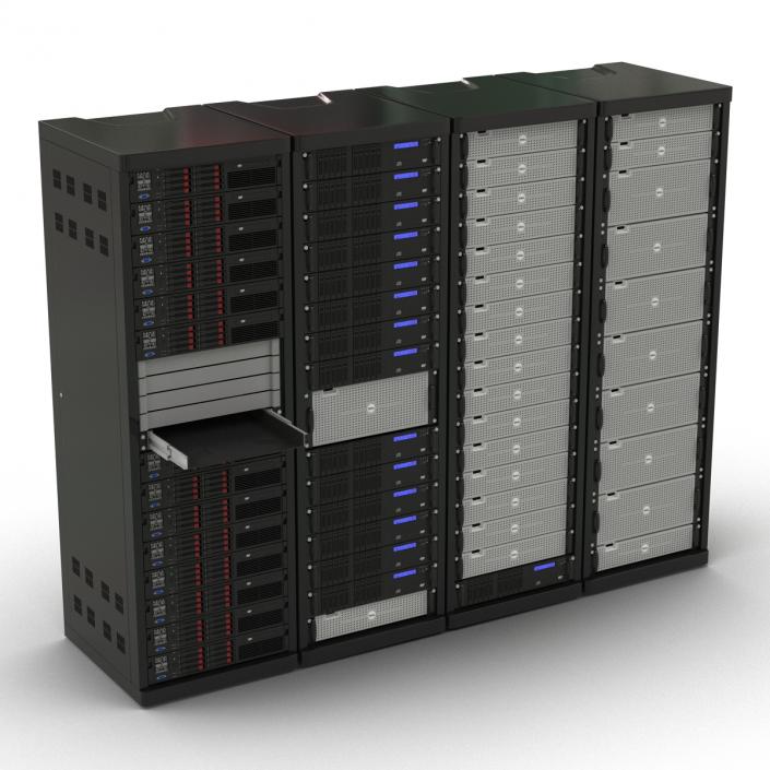 3D Dell Server Racks Set