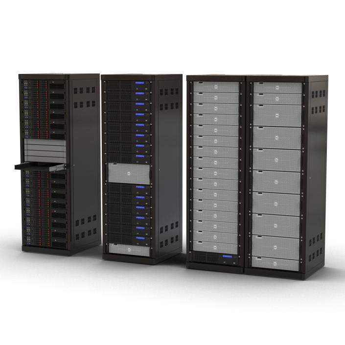 3D Dell Server Racks Set