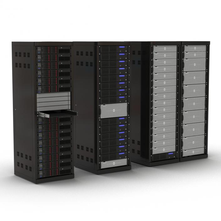 3D Dell Server Racks Set