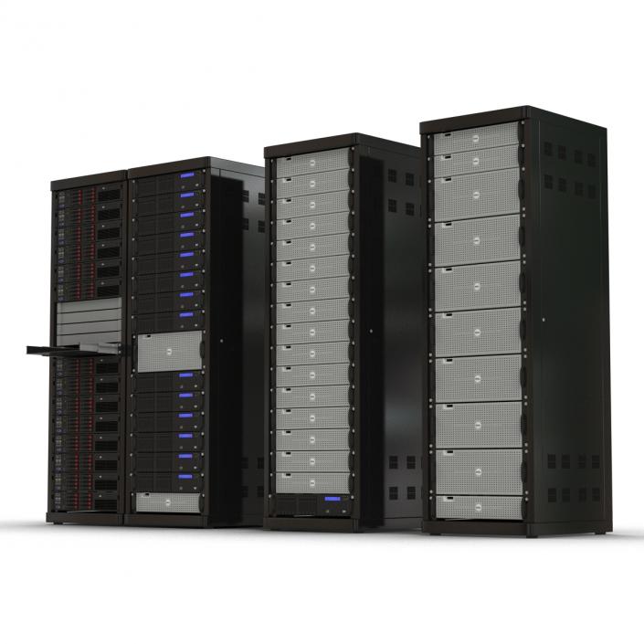 3D Dell Server Racks Set