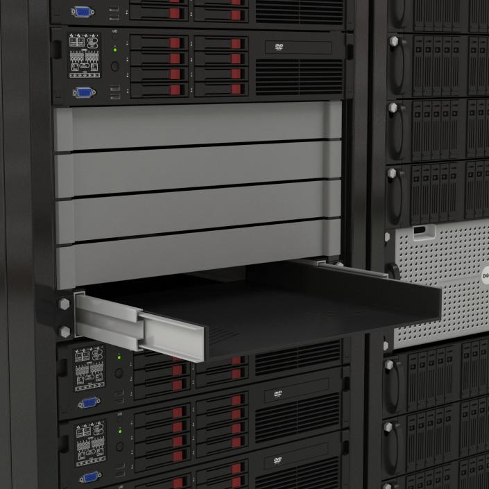 3D Dell Server Racks Set