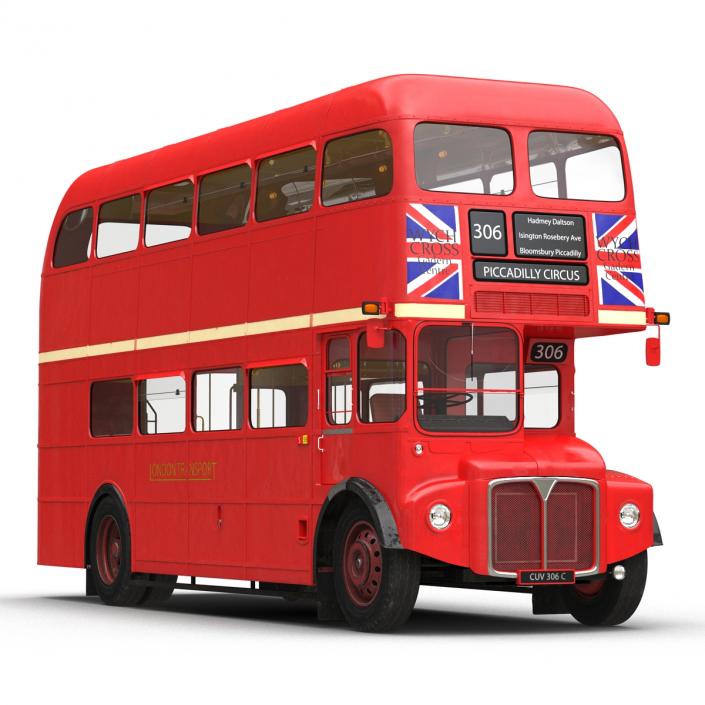 London Bus Routemaster Rigged 3D model