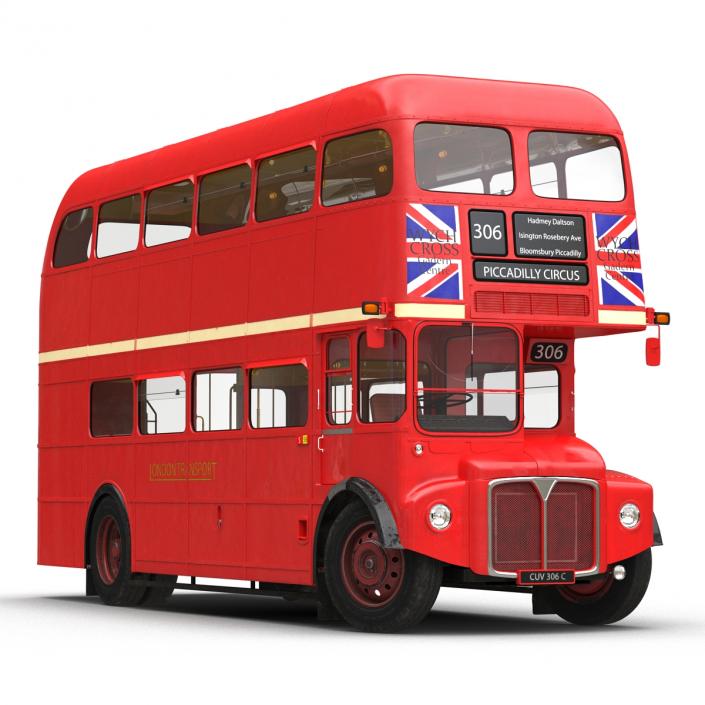 London Bus Routemaster Rigged 3D model