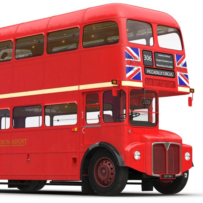 London Bus Routemaster Rigged 3D model