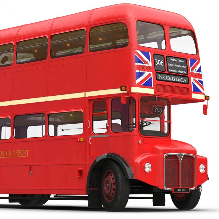 London Bus Routemaster Rigged 3D model