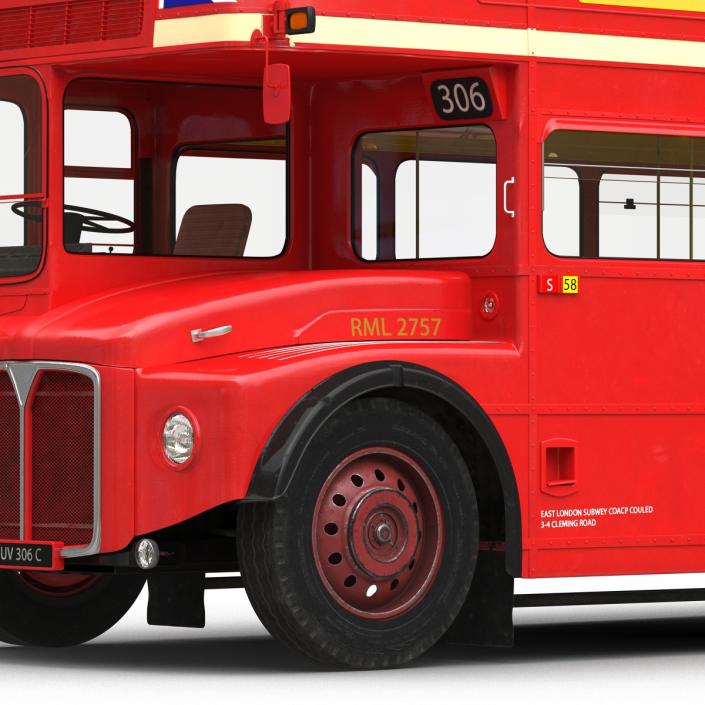 London Bus Routemaster Rigged 3D model