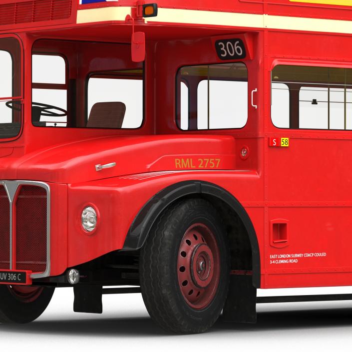 London Bus Routemaster Rigged 3D model