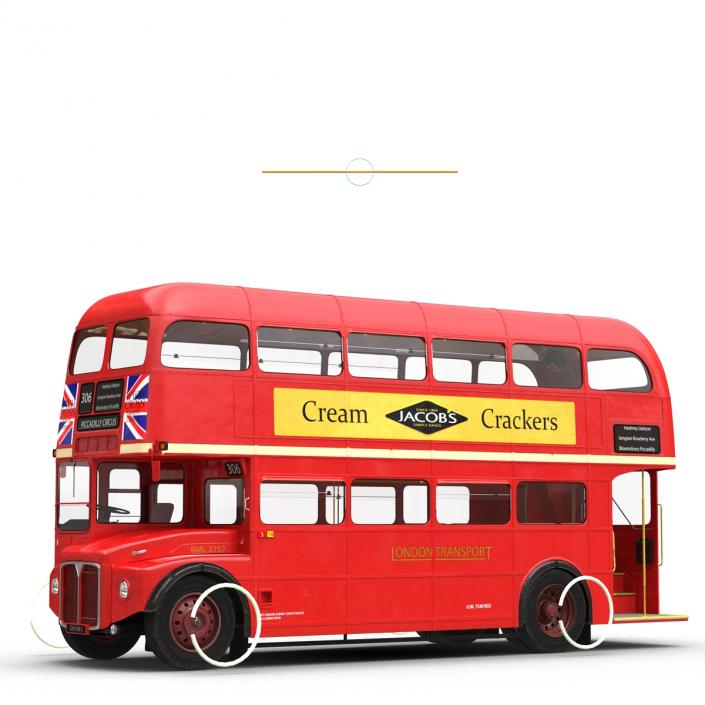 London Bus Routemaster Rigged 3D model