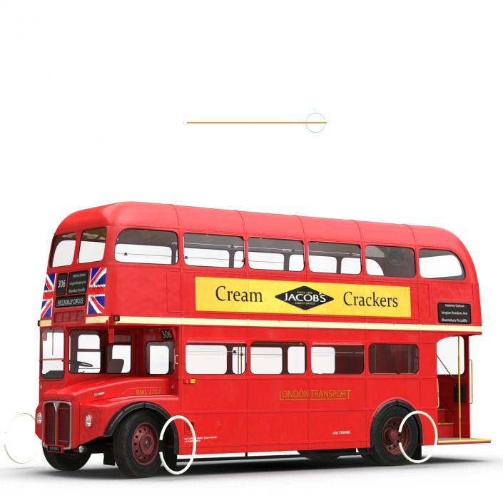 London Bus Routemaster Rigged 3D model