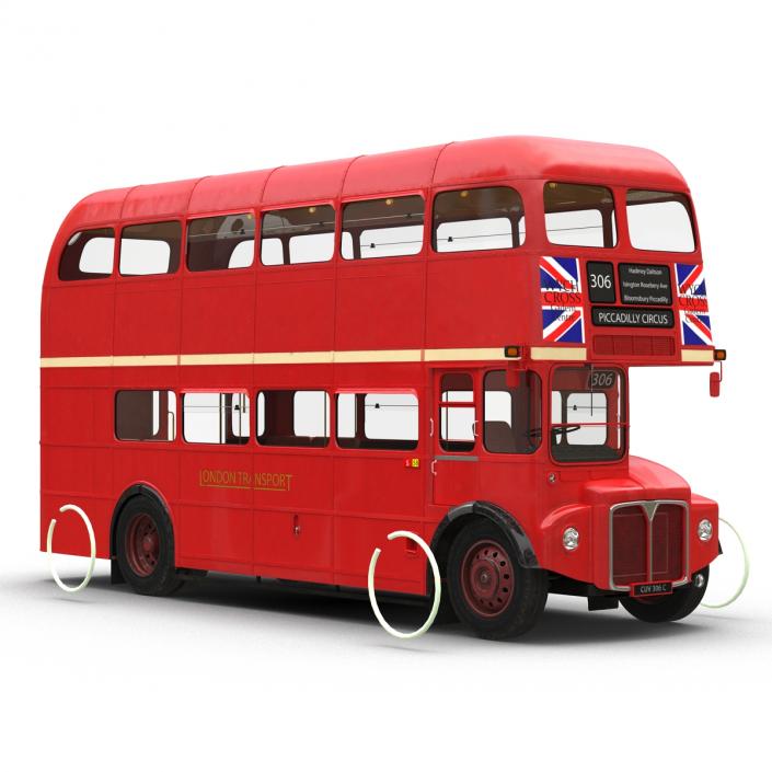 London Bus Routemaster Rigged 3D model