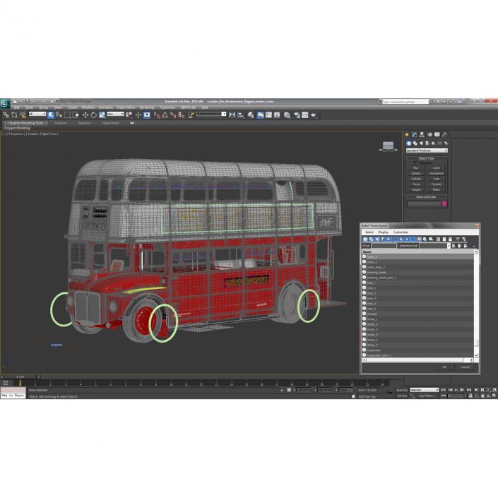 London Bus Routemaster Rigged 3D model