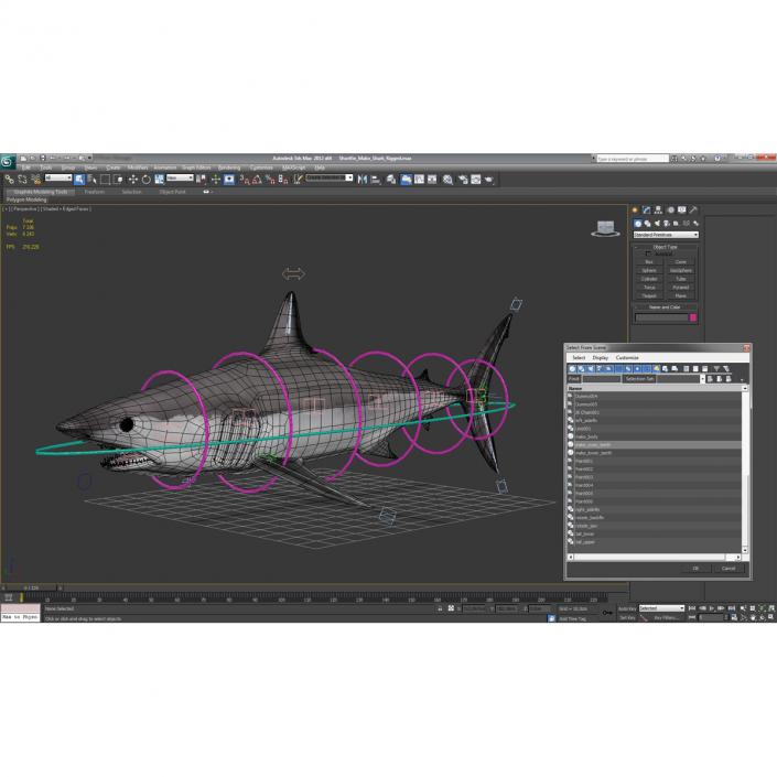 3D Shortfin Mako Shark Rigged