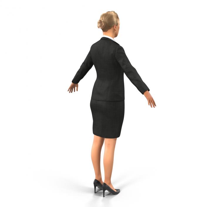 3D Business Woman Caucasian Rigged