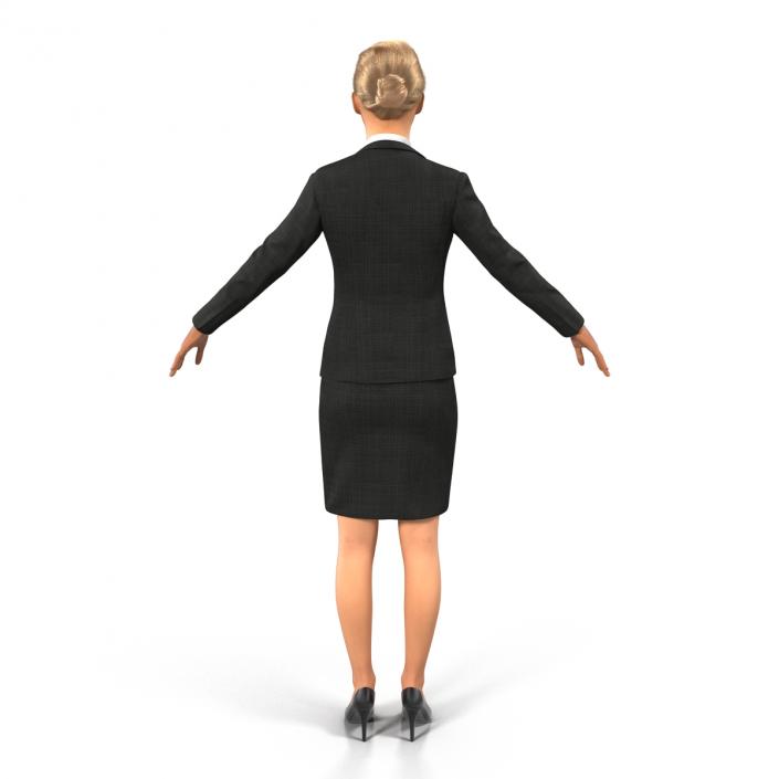 3D Business Woman Caucasian Rigged