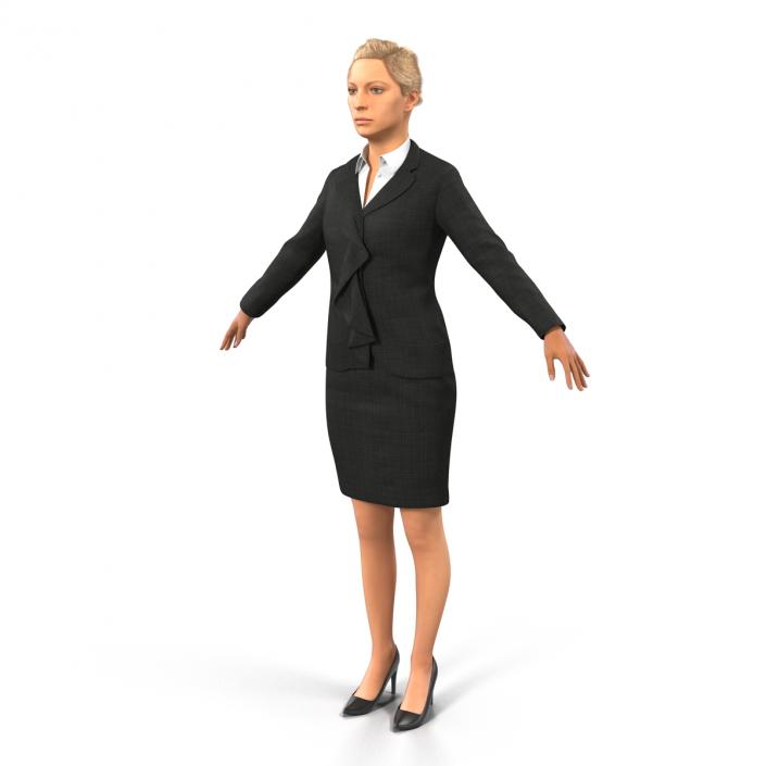 3D Business Woman Caucasian Rigged