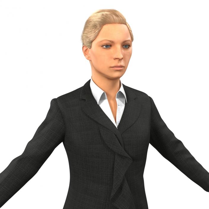 3D Business Woman Caucasian Rigged