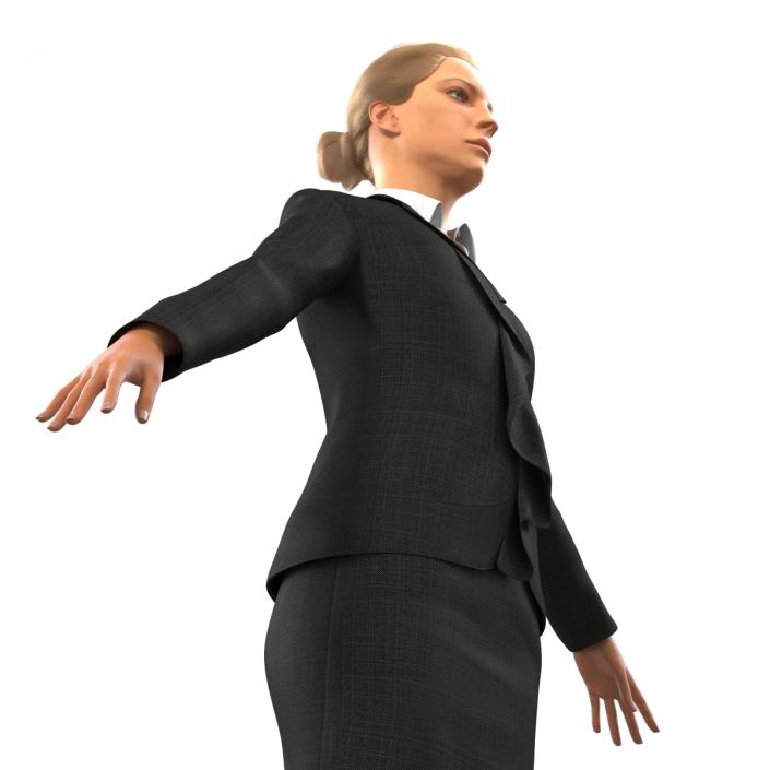 3D Business Woman Caucasian Rigged