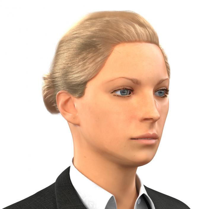 3D Business Woman Caucasian Rigged