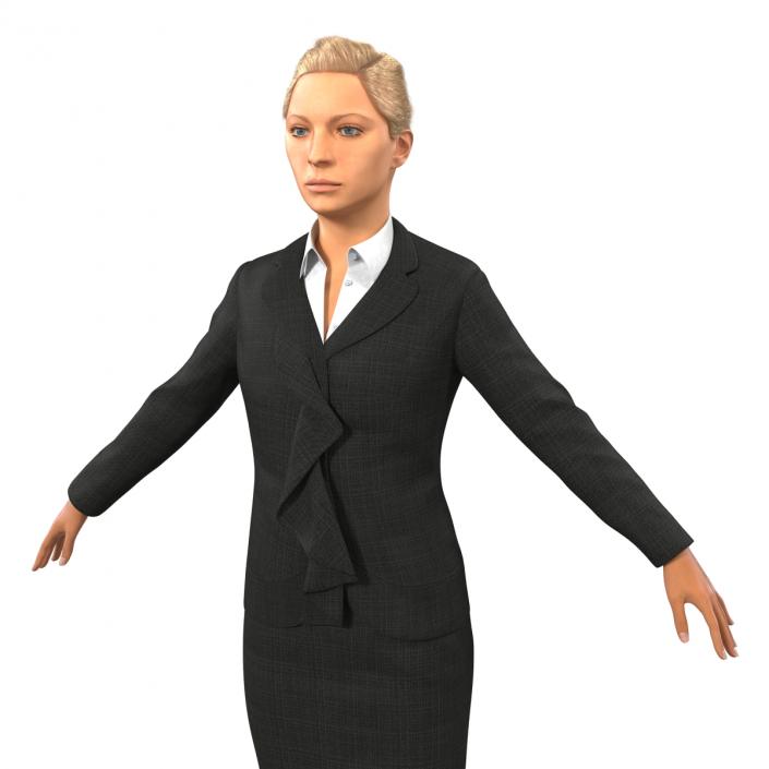 Business Woman Caucasian 3D model